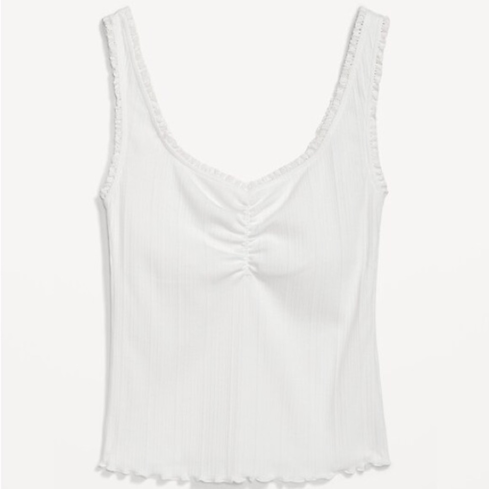 Old Navy White Camisole with Ruffle Trim
